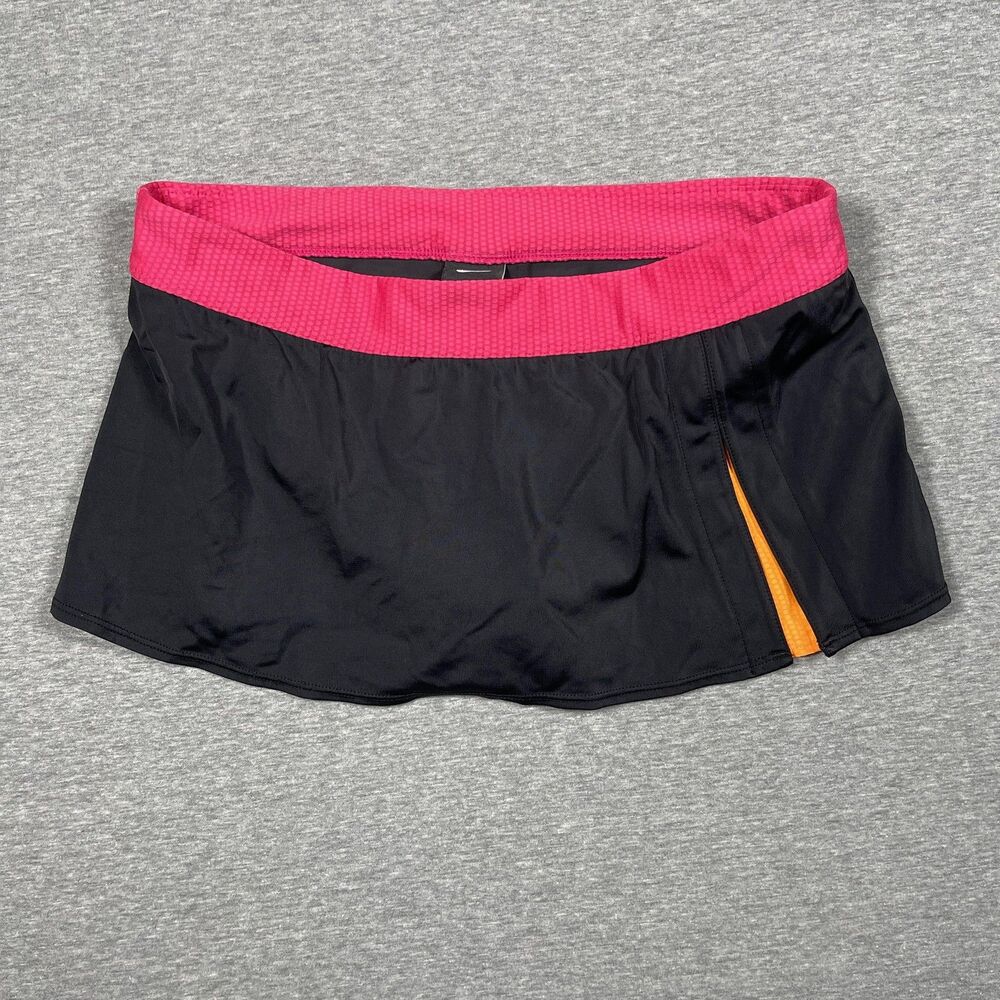 Nike Running Skort Womens 10 Black Pink Lined Athletic Tennis Skirt Zip Pocket
